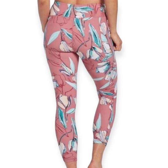 CALIA by Carrie Underwood Pink Floral Energize 7/8 Active Leggings Size Small - Picture 3 of 10